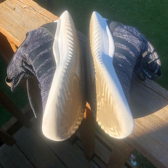 Adidas mens black gray athletic sneakers size 8 - Picture 3 of 7